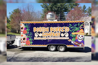 do full food truck wrap design, partial food truck wraps vehicle wrap, car wrap