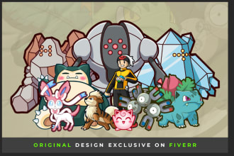 design you as trainer with pokemon