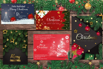 design merry christmas card, or video