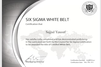 make you six sigma white belt certified sswb