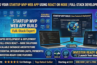 build your startup mvp web app using react or node