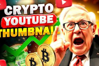 design eye catching crypto, trading youtube thumbnails