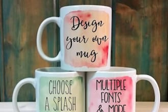 do awesome trendy custom mug design