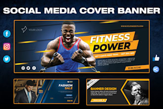 design linkedin banner, twitter banner  facebook banner