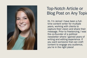 write a top notch blog post or article on any topic