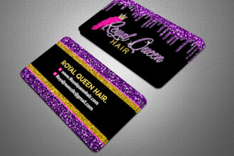 do glitter business card and thank you card design