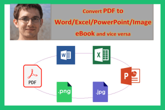 convert PDF to word, excel, powerpoint, image, ebook