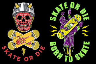 create cool street wear skater skateboard tshirt