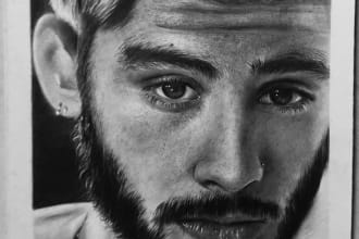 draw black and white pencil sketch