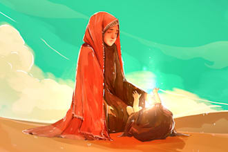 create islamic illustration book for childrens, adults