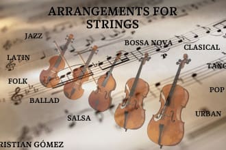 arrange any musical piece for quartet strings