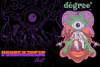 do surreal psychedelic retro vintage illustration