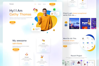 design website and landing page in figma, xd, or PSD format