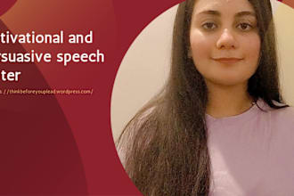 write motivational and persuasive speech for you