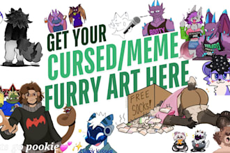 draw your curse or meme furry art style a