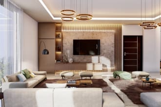 do 3d modeling, rendering of interior space