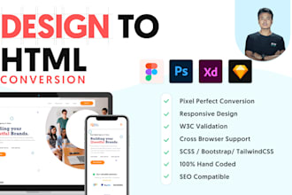 convert your design into pixel perfect, w3c valid HTML
