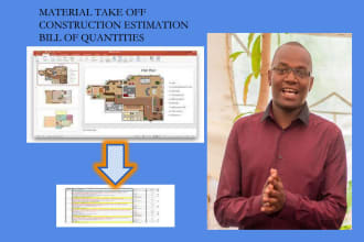 estimate material, quantity, and construction takeoff