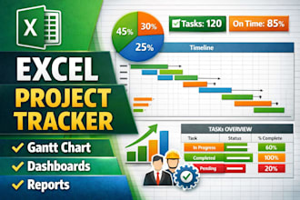 create a professional excel project tracker dashboard