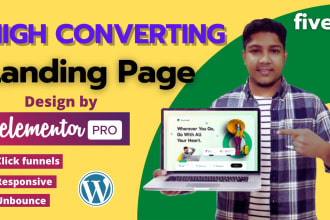 design landing page, squeeze or sales page by elementor pro