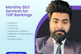 provide complete monthly SEO services to rank your website