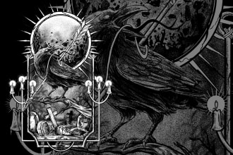 create dark art, horror or skull artworks illustration