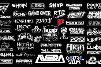 design, typography logo for music, band or producer dj