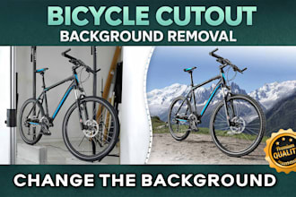 do bicycle image cutout and background removal using clipping path