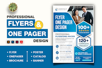 design business flyer, event, one pager, brochure, marketing materials in 6 hrs