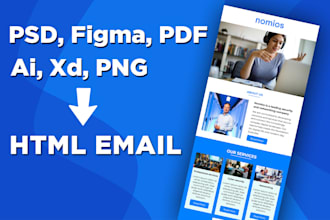 convert your design to HTML email template with inline CSS