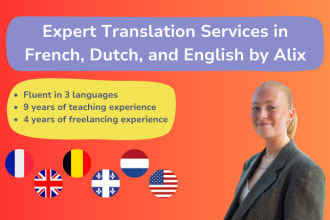 professionally translate in french, dutch, english