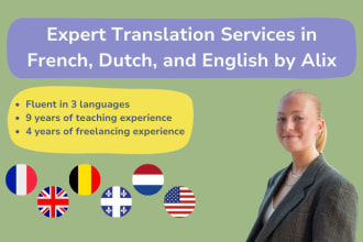 professionally translate in french, dutch, english