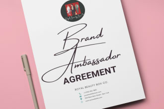 brand ambassador or influencer agreement
