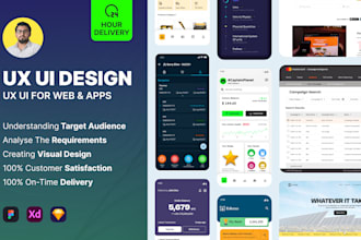 do mobile app UI UX design, website UI UX design in figma