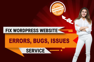 fix instant down  wordpress website, bugs, issues, errors, malware viruses,