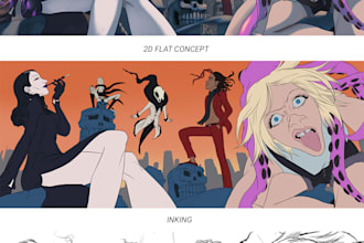 comic book illustration, graphic novel design and variant cover art