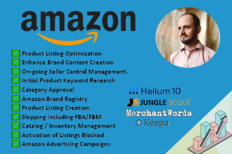 do amazon SEO, product listing, PPC, and ranking of products