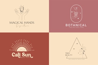 design hand drawn botanical  boho logo