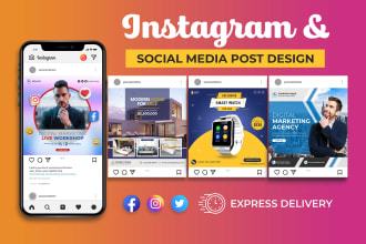 do 30 facebook post instagram post social media post banner template design