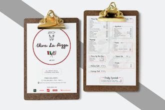 create restaurant menu design