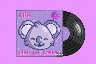design a pixel music cover