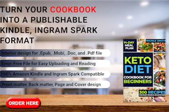 turn your cookbook into a publishable kindle, ingram spark format