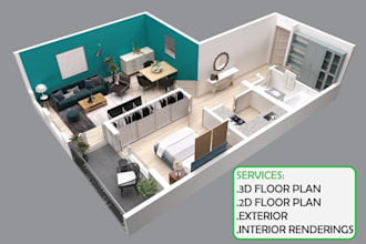 create 2d floor plan 3d floor plan rendering