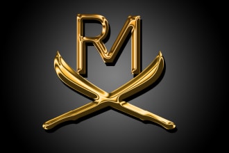 convert 3d  gold metallic chrome logo