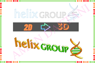 convert your 2d design to 3d logo ready for 3d print