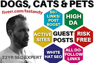 publish dogs, cats, pet guest posts powered up with backlinks