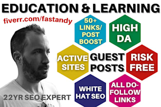 publish learning education guest posts powered up with backlinks