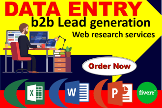 be your VA for data entry jobs, b2b lead generation and web research