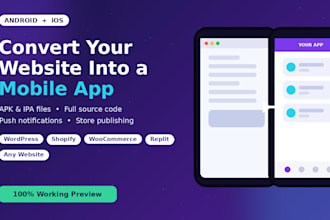 convert website to android app and ios app
