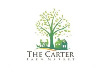 design lawn care, landscape, farm and agriculture logo with creative thinking